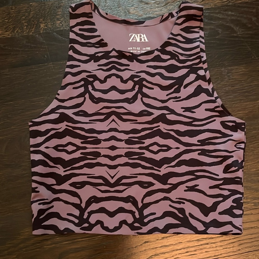 Girls zebra print zara tank size 11-12